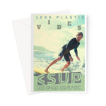 Surf Vibes " Frosty Tellecaster" Less Single-Use Plastic Deisgn #209 by © Juliana2me Greeting Card