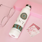 "MANTRA" Less Single-Use Plastic Dessign #77 by © Juliana2me Slim Water Bottle