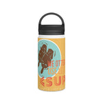 "OTTER" Less Single-Use Plastic Design #80 by © Juliana2me Stainless Steel Water Bottle, Handle Lid