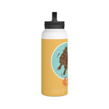 "OTTER" Less Single-Use Plastic Design #80 by © Juliana2me Stainless Steel Water Bottle, Handle Lid