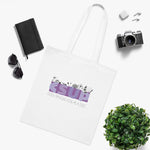 "PURPLE FLOWERS" Less Single-Use Plastic Design #42 by © Juliana2me Cotton Tote