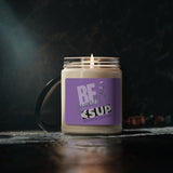 "BE YOURSELF" purple flower Less Single-Use Plastic Design #171 Scented Soy Candle, 9oz