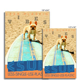 Surf Vibes "Bali Bulldog" Less Single-Use Plastic Design # 223 Rolled Eco Canvas