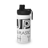 "TEACHER" Less Single-Use Plastic Design # 204 by © Juliana2me Stainless Steel Water Bottle, Sports Lid