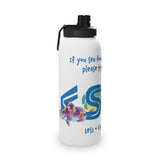 "SEE FOOD" Less Single-Use Plastic Design # 95 by © Juliana2me Stainless Steel Water Bottle