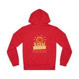 "SUNSHINE & LUV" Less Single-Use Plastic Design #51 by © Juliana2me Unisex Drummer Hoodie