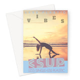 Yoga Vibes "Stretch" Less Single-use Plastic Design # 243 by Juliana2me Greeting Card