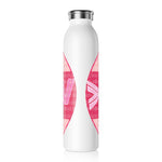 "LUV PATTERN PINK" Less Single-Use Design # 96 by © Julana2me Slim Water Bottle