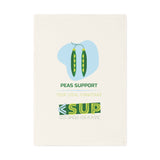 "PEAS SUPPORT" Less Single-Use Plastic Deisgn #62 by © Juliana2me Organic Cotton Tea Towel