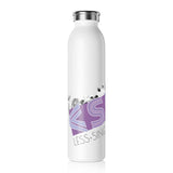 "PURPLE FLOWERS" Less Single-Use Plastic Design #42 by © Juliana2me Slim Water Bottle