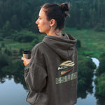 "CANOE USE" Less Single-Use Plastic Plastic Design #75 by © Juliana2me Unisex eco raglan hoodie