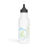 "PASTEL PAINT SPILLS" Less Single-Use Plastic Design #29 by © Juliana2me Stainless Steel Water Bottle