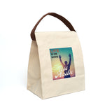 "LIFE" Less Single-Use Plastic Design # 180 Canvas Lunch Bag With Strap