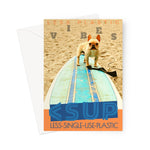 Surf Vibes "Bali Bulldog" Less Single-Use Plastic Design # 223 Greeting Card