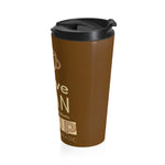 "COFFEE BEAN" Less Single-Use Plastic Deisgn #72 by © Juliana2me Stainless Steel Travel Mug