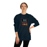 "BE MORE LUVING" Less Single-Use Plastic Design #54 by Juliana2me Unisex Crew Neck Sweatshirt