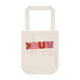 "DRESSED UP LUV" Less Single-Use Plastic Design #26 by © Juliana2me Organic Canvas Tote Bag