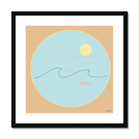 "FLORIDA" Less Single-Use Plastic Design # 34 by © Juliana2me  Framed & Mounted Print