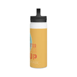 "OTTER" Less Single-Use Plastic Design #80 by © Juliana2me Stainless Steel Water Bottle, Handle Lid