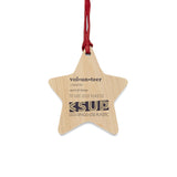 "VOLUNTEER" Less Single-Use Plastic Design # 199 by © Juliana2me  Wooden Ornaments