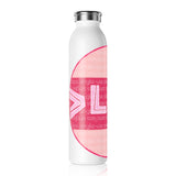 "LUV PATTERN PINK" Less Single-Use Design # 96 by © Julana2me Slim Water Bottle