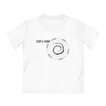 "STOP & THINK" Less Single Use Plastic Design #1 by Juliana2me Organic Short Sleeve T-Shirt