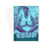 Yoga Vibes "Namaste" Less Single-use Plastic Design # 242 by Juliana2me Greeting Card