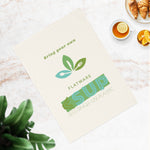 "FLATWARE" Less Single-Use Plastic Design #66 by © Juliana2me Cotton Tea Towel