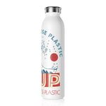 "THE WAVE" LESS SINGLE-USE PLASTIC DESIGN # 137 BY © JULIANA2ME Slim Water Bottle