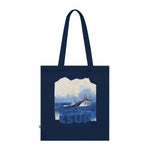 "WHALE" Less Single-Use Plastic Design # 188 by © Juliana2me Organic Cotton Tote Bag