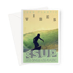 Surf Vibes "Biggy Green" Less Single-Use Plastic Design # 211 by © Juliana2me Greeting Card