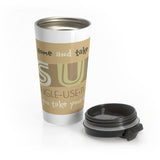 "COFFEE TO GO" design #16 by © Juliana2me Stainless Steel Travel Mug