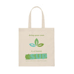 "FLATWARE" Less Single-Use Plastic Design #66 by © Juliana2me Canvas Tote Bag