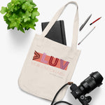 "DRESSED UP LUV" Less Single-Use Plastic Design #26 by © Juliana2me Organic Canvas Tote Bag