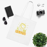 "SUNSHINE & LUV" Less Single-Use Plastic Design #51 by © Juliana2me Cotton Tote