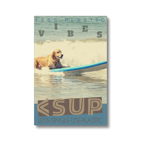 Surf Vibes "Fetchin' Some Fun" Less Single-Use Plastic Design # 224 by © Juliana2me Eco Canvas