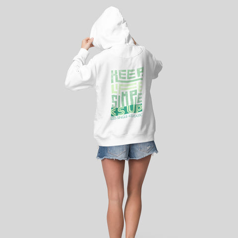 "KEEP LIFE SIMPLE" Less Single-Use Plastic Design # 140 by © Juliana2me Premium eco hoodie