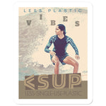 Surf Vibes "Pattern" Less Single-Use Plastic Design # 227 by © Juliana2me  Sticker