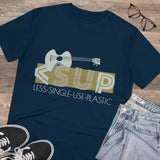 "ACOUSTIC BLUES" Less Single-Use Plastic Design #43 by © Juliana2me Organic T-shirt - Unisex