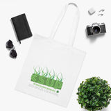 "GRASS IS GREENER" Less Single-Use Plastic Design #46 by © Juliana2me Cotton Tote