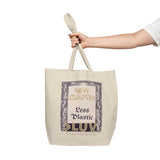 "NEW CHAPTER" Less Single-Use Plastic Deisgn # 201 by © Juliana2me Canvas Shopping Tote