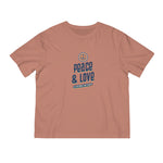 "PEACE & LOVE" Less Single-Use Plastic Design # 90 by © Juliana2me Unisex Fuser T-shirt