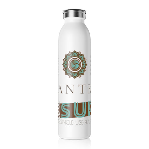 "MANTRA" Less Single-Use Plastic Dessign #77 by © Juliana2me Slim Water Bottle