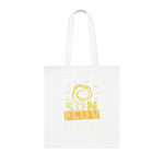 "SUNSHINE & LUV" Less Single-Use Plastic Design #51 by © Juliana2me Cotton Tote