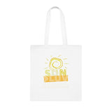 "SUNSHINE & LUV" Less Single-Use Plastic Design #51 by © Juliana2me Cotton Tote