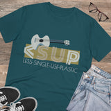 "ACOUSTIC BLUES" Less Single-Use Plastic Design #43 by © Juliana2me Organic T-shirt - Unisex