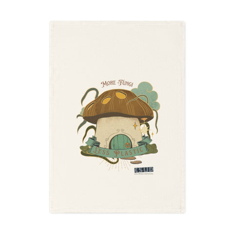 "FUNGI" Less Single-Use Plastic Design # 192 by © Juliana2me Cotton Tea Towel