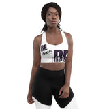 "BE YOURSELF" Monochrome Less Single-Use Plastic Design #172 Longline sports bra