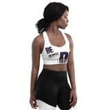 "BE YOURSELF" Monochrome Less Single-Use Plastic Design #172 Longline sports bra