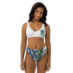 "BE YOURSELF" tropical bird Less Single-Use Plastic Design # 153 Recycled high-waisted bikini